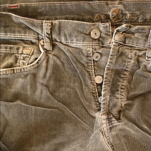 Men’s 7 for All Mankind Vintage Distressed tobacco brown button corduroy jeans - Picture 5 of 8
